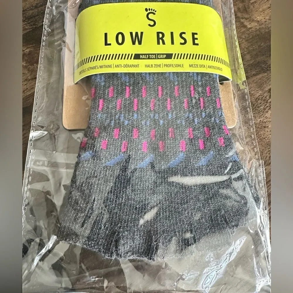 NWT ToeSox Unisex Open Toe Sock Low Rise Sole Grip - W 8.5-10.5 - M 7.5-9.5